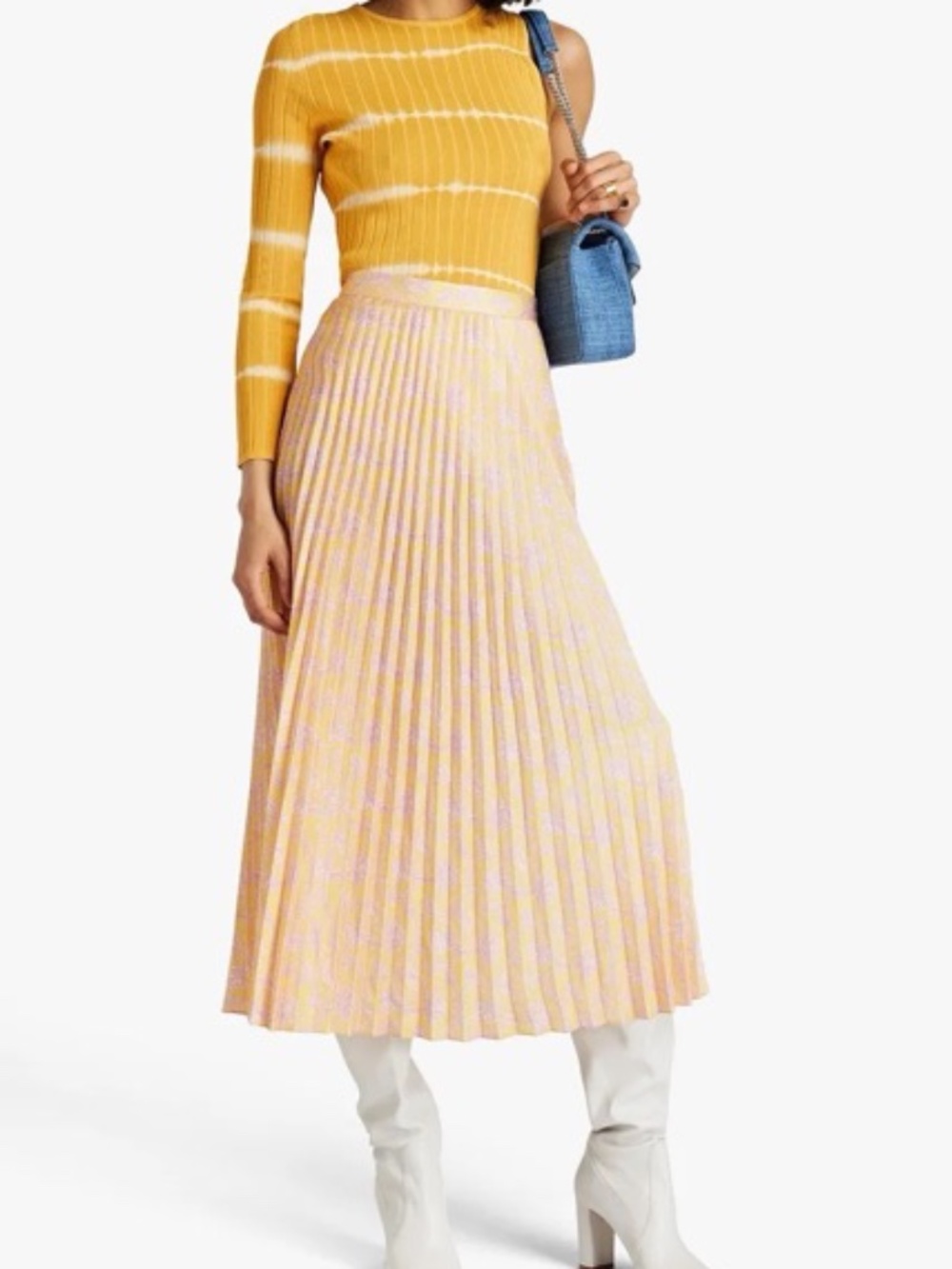 Sandro Flora Pleated Midi Skirt
